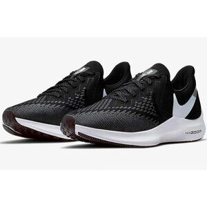 Nike Air Zoom‎ Winflo 6 Womens Running Shoes Size 10.5 Black Metallic